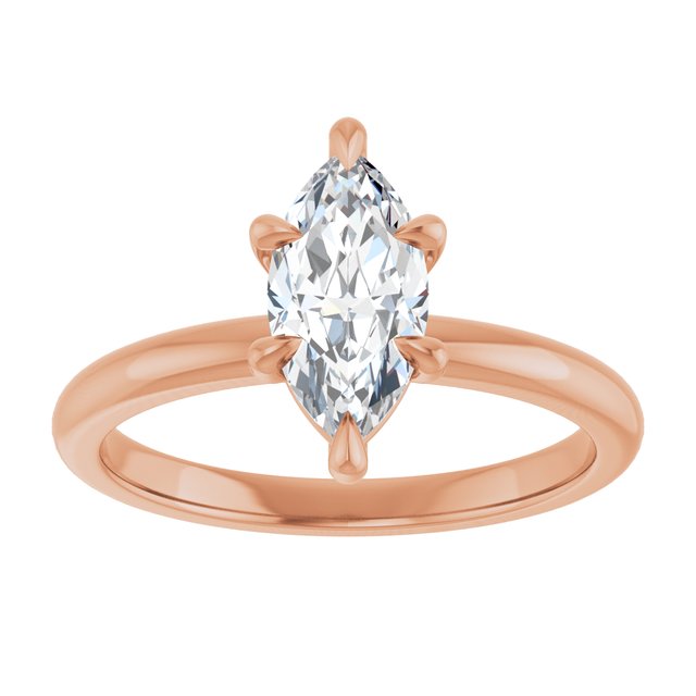 CATALINA Solitaire Marquise Engagement Ring with Talon Claws - 18K Rose Gold - View 3