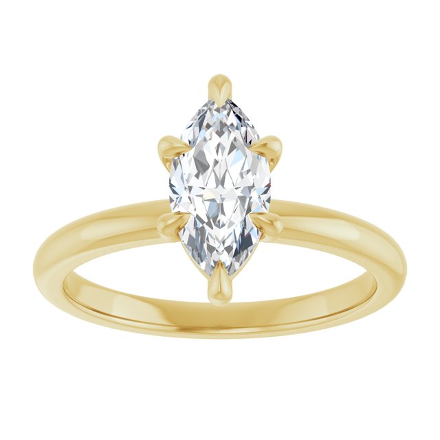 CATALINA Solitaire Marquise Engagement Ring with Talon Claws - 18K Yellow Gold - View 3
