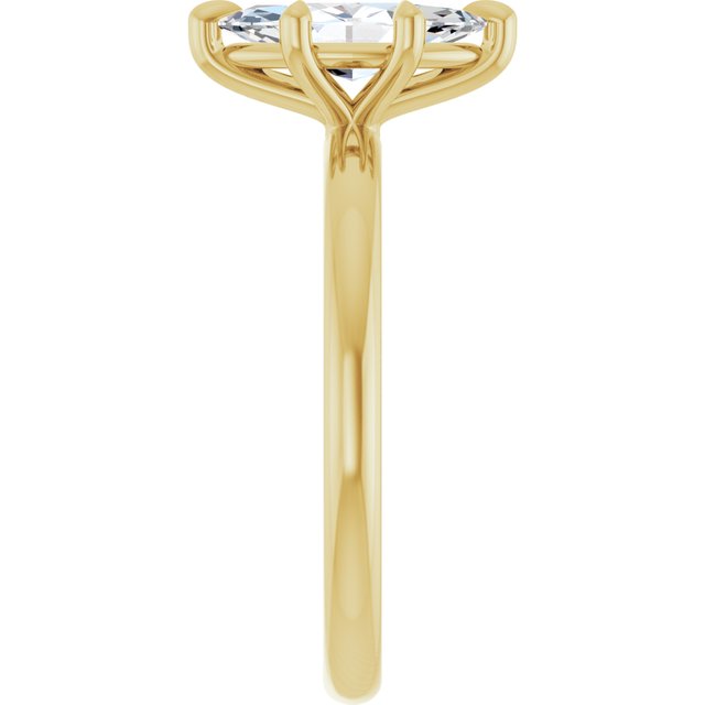 CATALINA Solitaire Marquise Engagement Ring with Talon Claws - 18K Yellow Gold - View 4