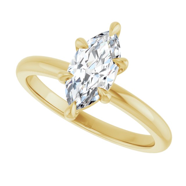 CATALINA Solitaire Marquise Engagement Ring with Talon Claws - 18K Yellow Gold - View 5