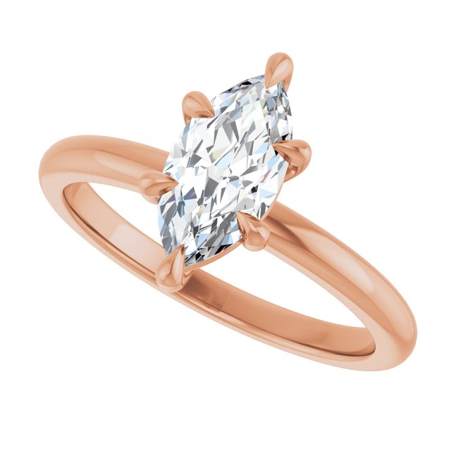 CATALINA Solitaire Marquise Engagement Ring with Talon Claws - 18K Rose Gold - View 5