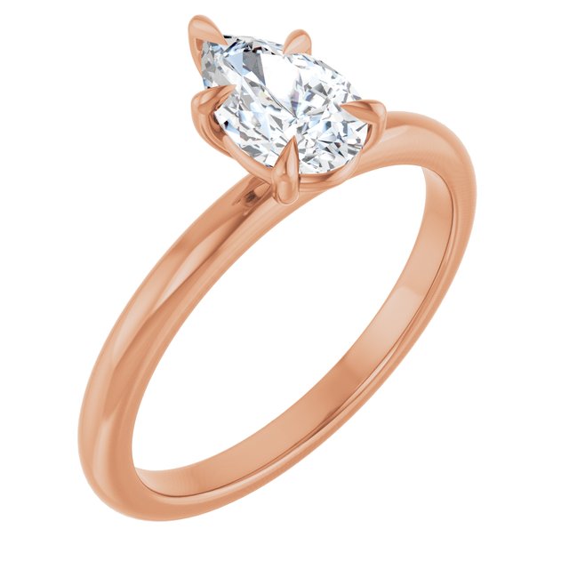 CATALINA Solitaire Pear Engagement Ring with Talon Claws - 18K Rose Gold - View 1