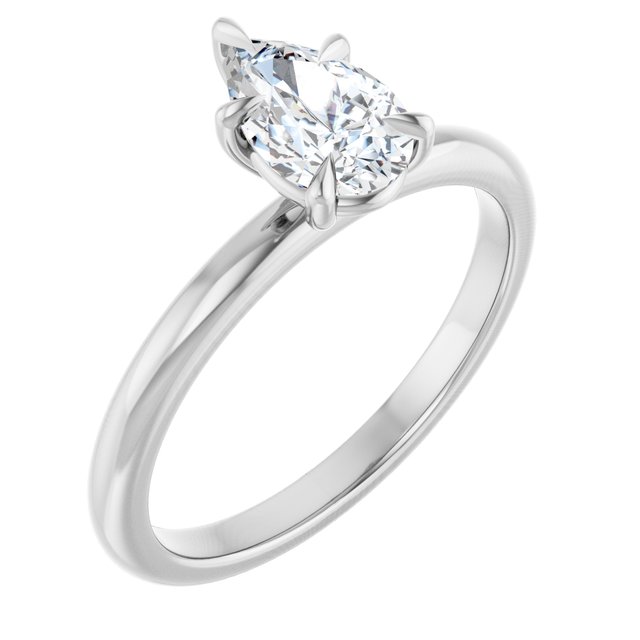 CATALINA Solitaire Pear Engagement Ring with Talon Claws - Platinum - View 1