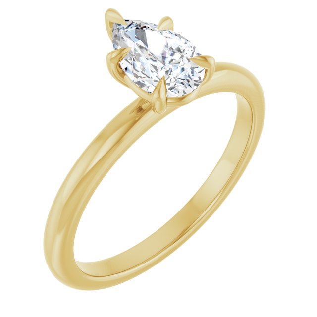CATALINA Solitaire Pear Engagement Ring with Talon Claws - 18K Yellow Gold - View 1