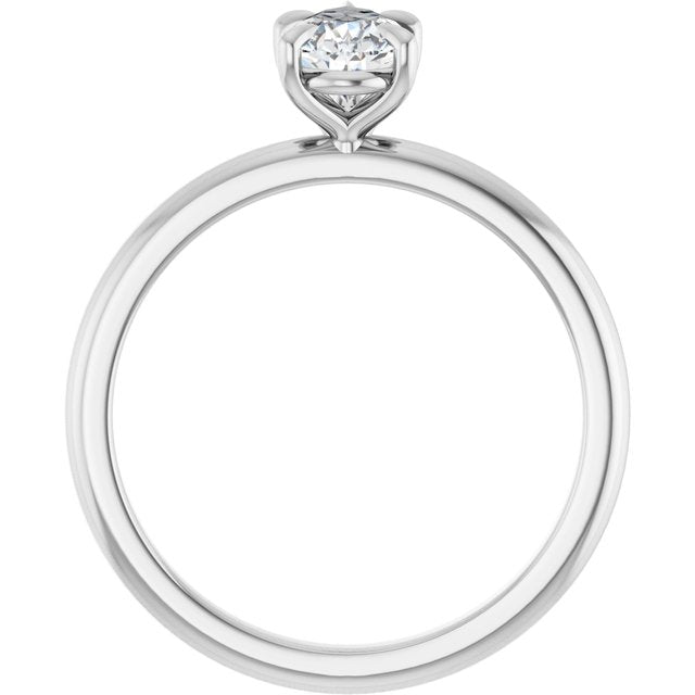 CATALINA Solitaire Pear Engagement Ring with Talon Claws - Platinum - View 2