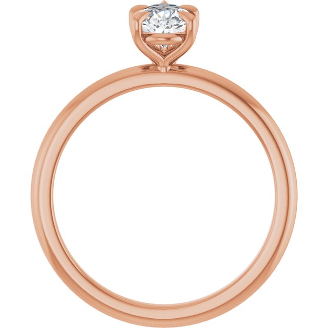 CATALINA Solitaire Pear Engagement Ring with Talon Claws - 18K Rose Gold - View 2