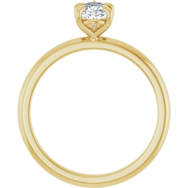 CATALINA Solitaire Pear Engagement Ring with Talon Claws - 18K Yellow Gold - View 2