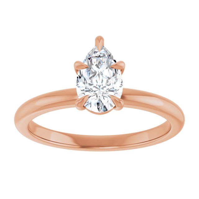CATALINA Solitaire Pear Engagement Ring with Talon Claws - 18K Rose Gold - View 3