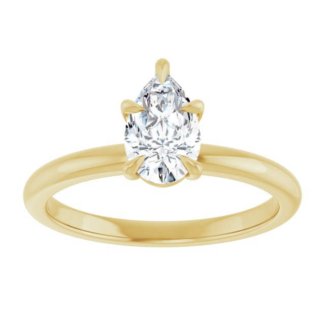 CATALINA Solitaire Pear Engagement Ring with Talon Claws - 18K Yellow Gold - View 3