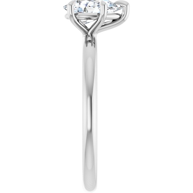 CATALINA Solitaire Pear Engagement Ring with Talon Claws - Platinum - View 4
