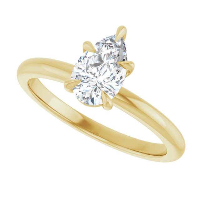 CATALINA Solitaire Pear Engagement Ring with Talon Claws - 18K Yellow Gold - View 5