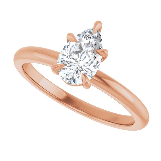 CATALINA Solitaire Pear Engagement Ring with Talon Claws - 18K Rose Gold - View 5