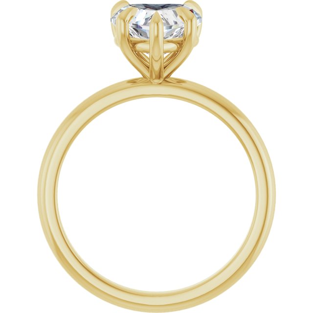 CATALINA Solitaire Heart Engagement Ring with Talon Claws - 18K Yellow Gold - View 2