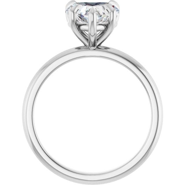 CATALINA Solitaire Heart Engagement Ring with Talon Claws - Platinum - View 2