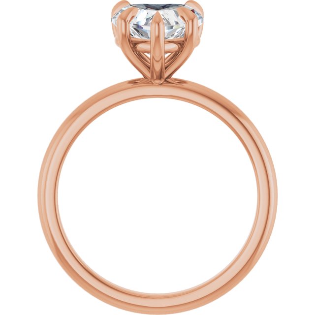 CATALINA Solitaire Heart Engagement Ring with Talon Claws - 18K Rose Gold - View 2