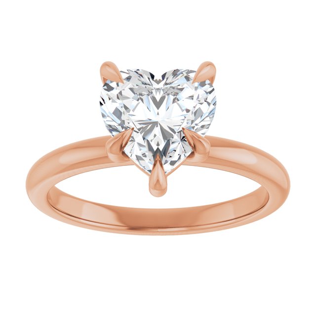 CATALINA Solitaire Heart Engagement Ring with Talon Claws - 18K Rose Gold - View 3