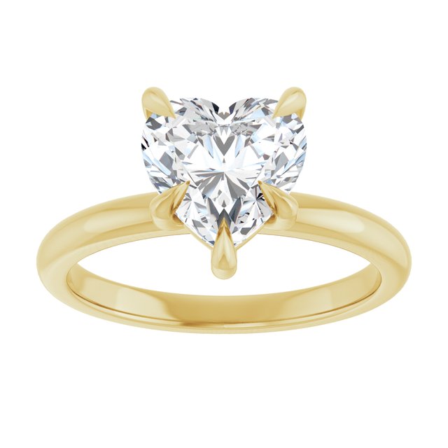 CATALINA Solitaire Heart Engagement Ring with Talon Claws - 18K Yellow Gold - View 3
