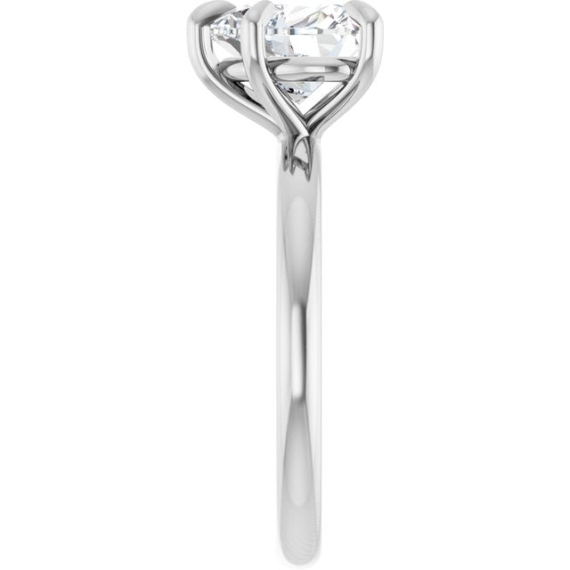 CATALINA Solitaire Heart Engagement Ring with Talon Claws - Platinum - View 4