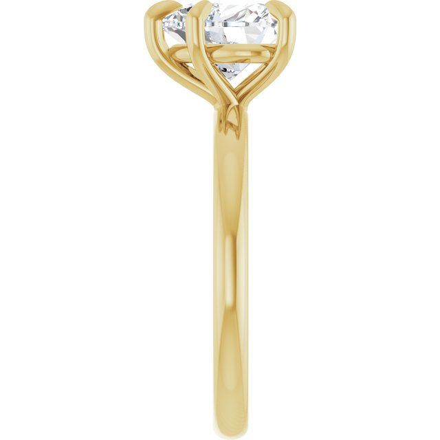 CATALINA Solitaire Heart Engagement Ring with Talon Claws - 18K Yellow Gold - View 4