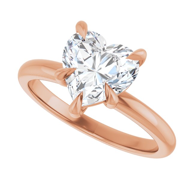 CATALINA Solitaire Heart Engagement Ring with Talon Claws - 18K Rose Gold - View 5