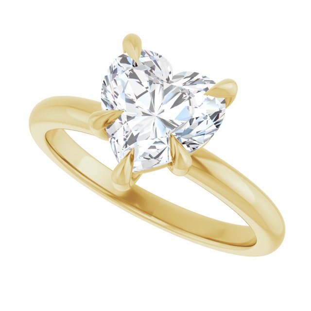 CATALINA Solitaire Heart Engagement Ring with Talon Claws - 18K Yellow Gold - View 5