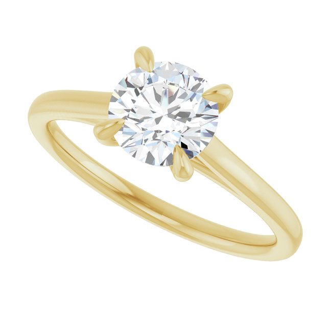 KORA Solitaire Round Engagement Ring - 18K Yellow Gold - View 5