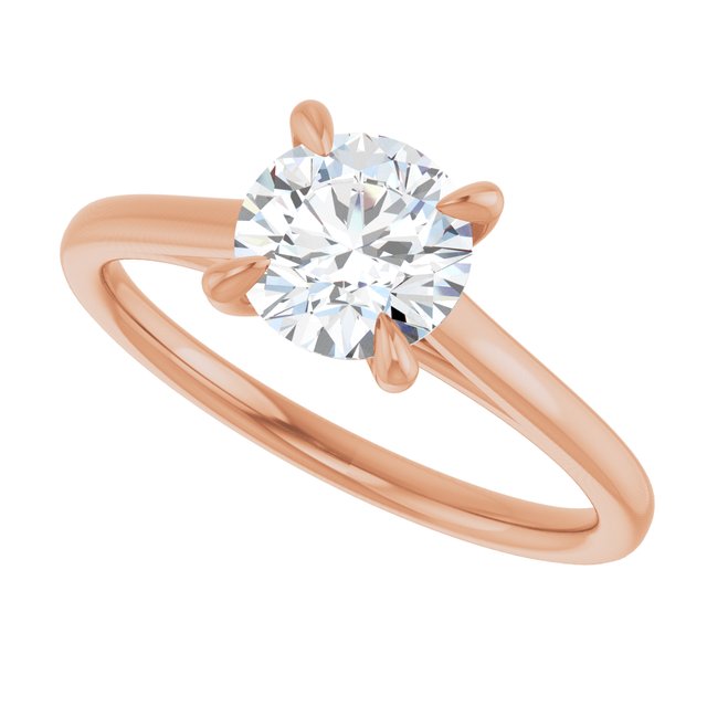 KORA Solitaire Round Engagement Ring - 18K Rose Gold - View 5