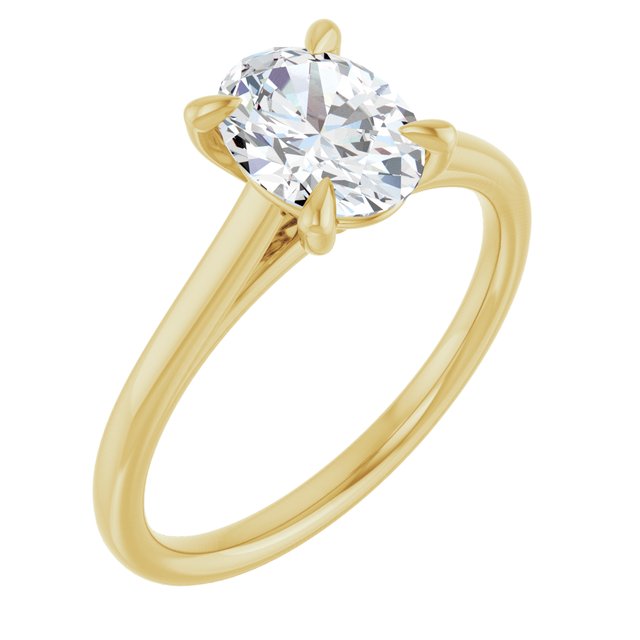 KORA Solitaire Oval Engagement Ring - 18K Yellow Gold - View 1