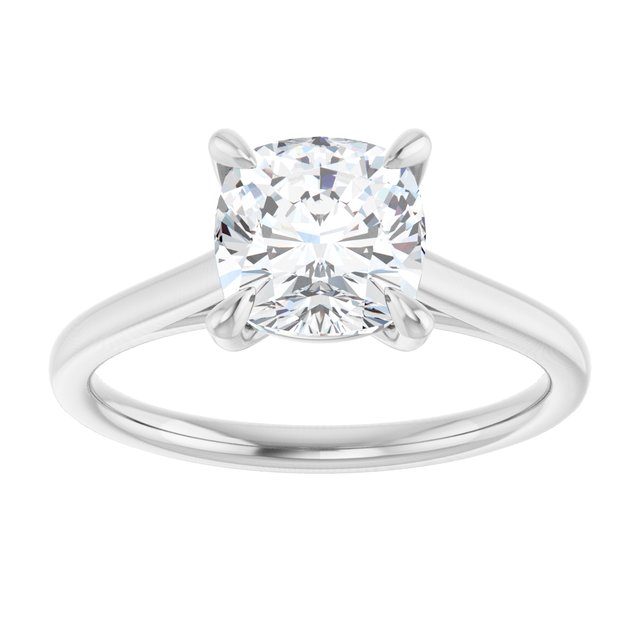 KORA Solitaire Cushion Engagement Ring - Platinum - View 3
