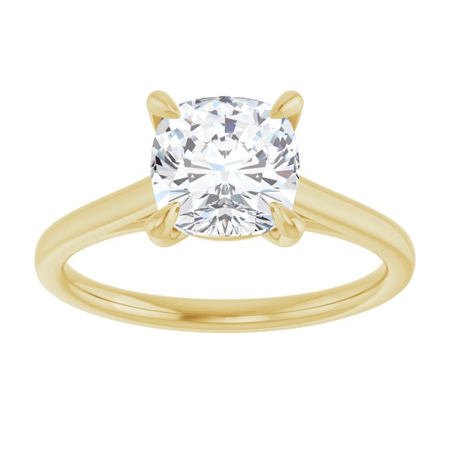 KORA Solitaire Cushion Engagement Ring - 18K Yellow Gold - View 3