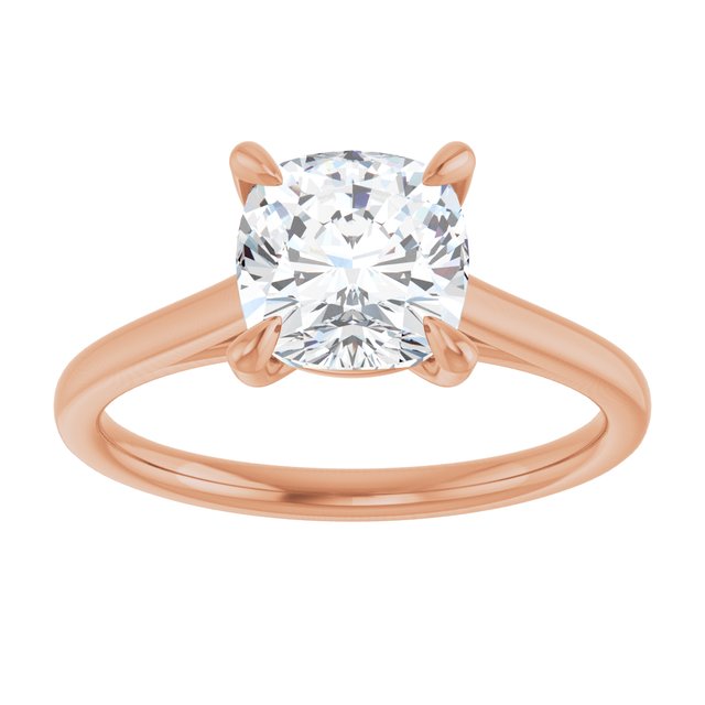 KORA Solitaire Cushion Engagement Ring - 18K Rose Gold - View 3