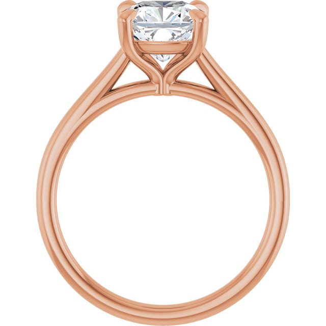 KORA Solitaire Cushion Engagement Ring - 18K Rose Gold - View 2
