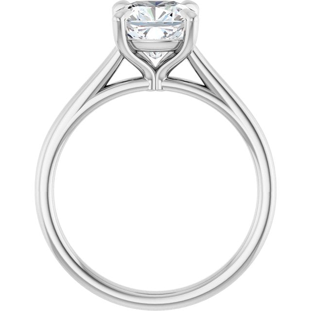 KORA Solitaire Cushion Engagement Ring - Platinum - View 2