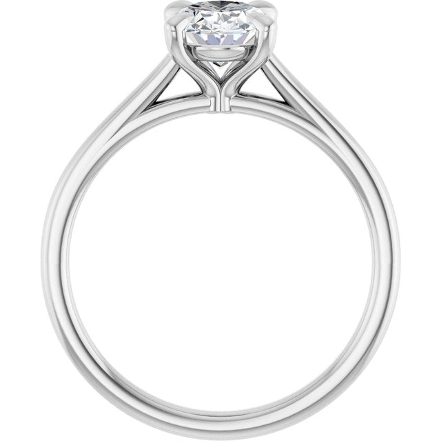 KORA Solitaire Oval Engagement Ring - Platinum - View 2