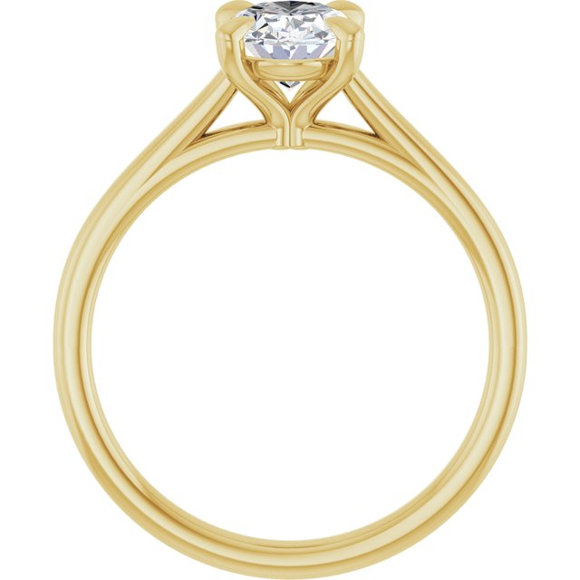 KORA Solitaire Oval Engagement Ring - 18K Yellow Gold - View 2