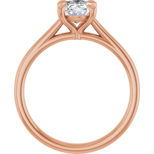 KORA Solitaire Oval Engagement Ring - 18K Rose Gold - View 2