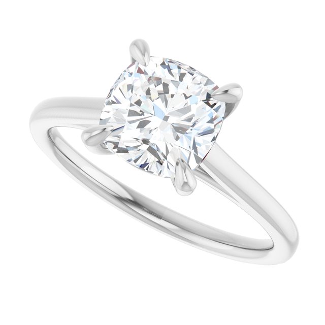 KORA Solitaire Cushion Engagement Ring - Platinum - View 5