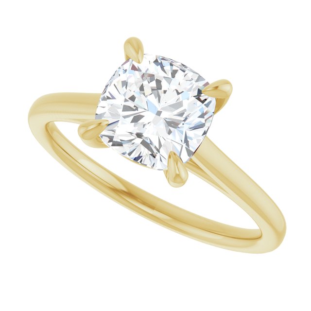 KORA Solitaire Cushion Engagement Ring - 18K Yellow Gold - View 5