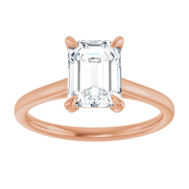 KORA Solitaire Emerald Engagement Ring - 18K Rose Gold - View 3