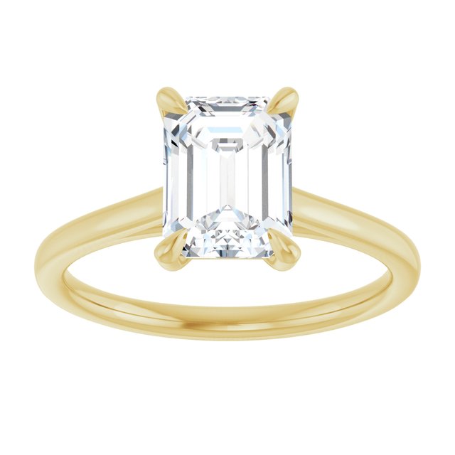 KORA Solitaire Emerald Engagement Ring - 18K Yellow Gold - View 3