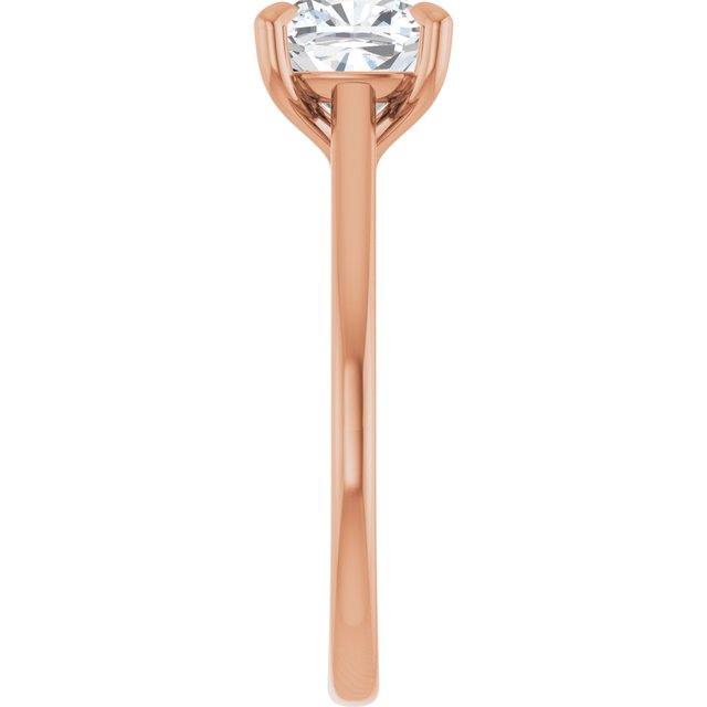 KORA Solitaire Cushion Engagement Ring - 18K Rose Gold - View 4