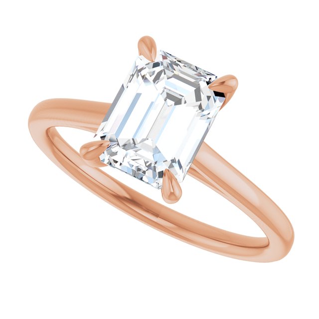 KORA Solitaire Emerald Engagement Ring - 18K Rose Gold - View 5