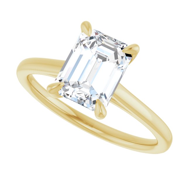 KORA Solitaire Emerald Engagement Ring - 18K Yellow Gold - View 5