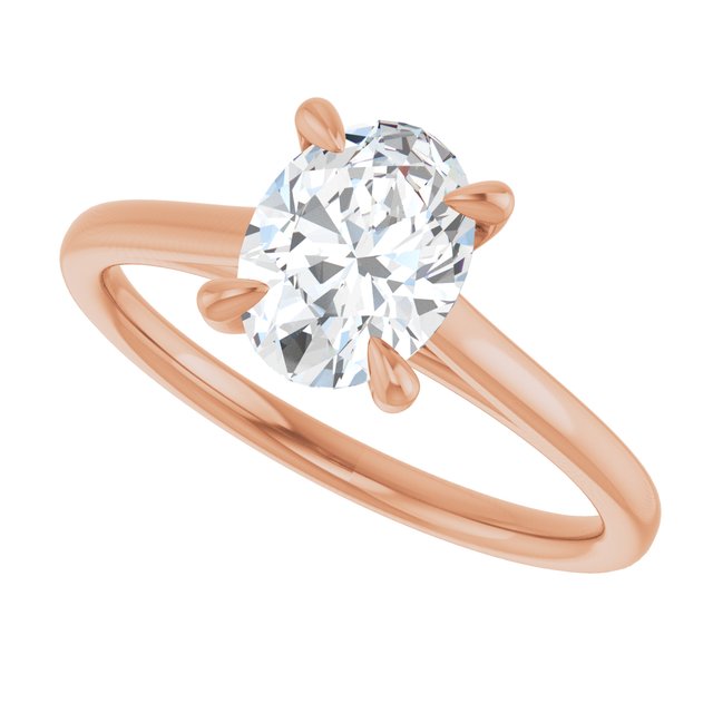 KORA Solitaire Oval Engagement Ring - 18K Rose Gold - View 5