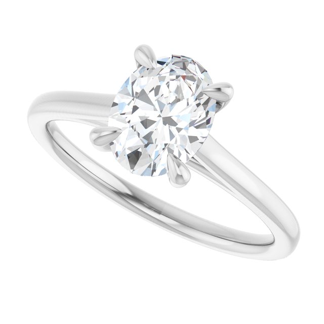 KORA Solitaire Oval Engagement Ring - Platinum - View 5