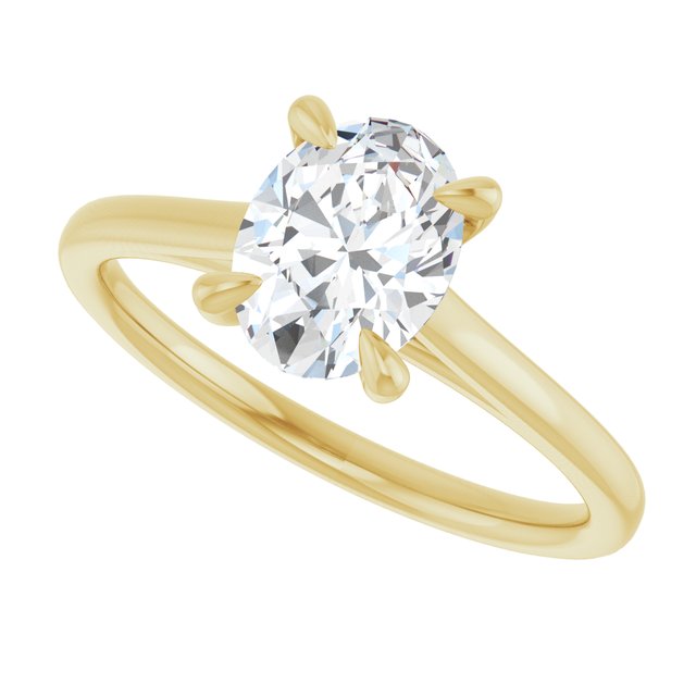 KORA Solitaire Oval Engagement Ring - 18K Yellow Gold - View 5