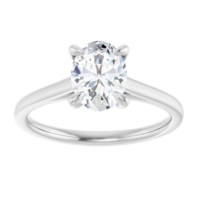 KORA Solitaire Oval Engagement Ring - Platinum - View 3