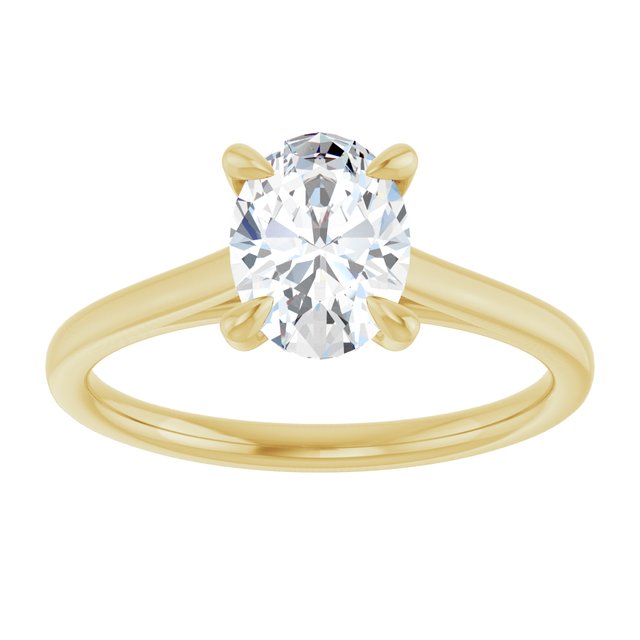 KORA Solitaire Oval Engagement Ring - 18K Yellow Gold - View 3