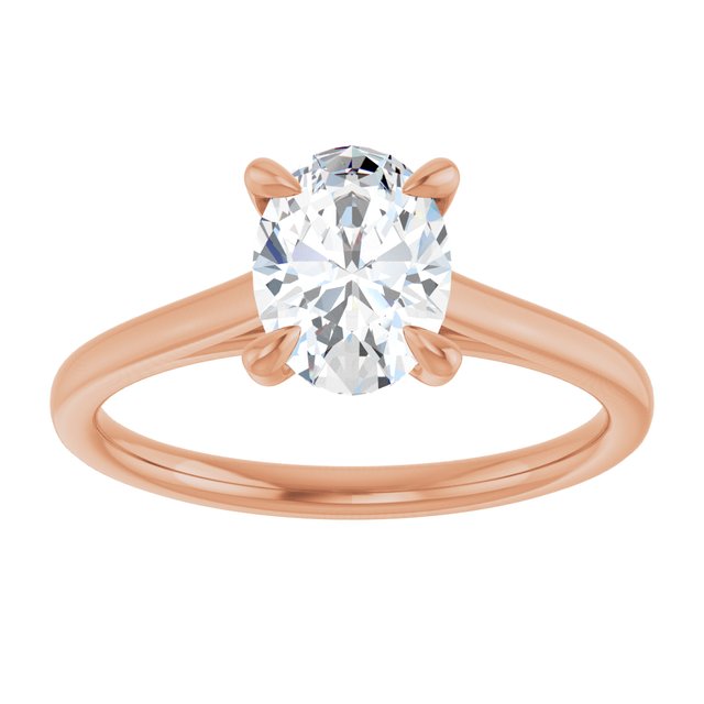 KORA Solitaire Oval Engagement Ring - 18K Rose Gold - View 3