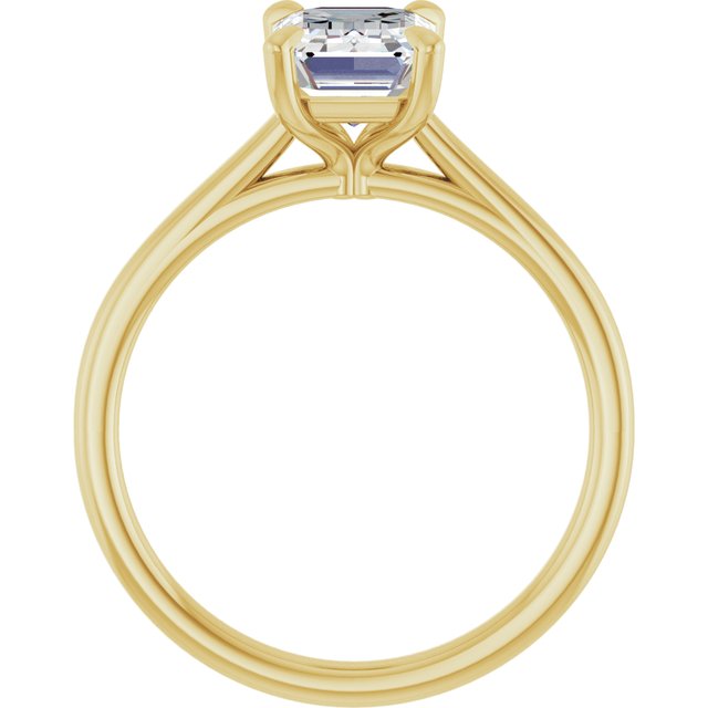 KORA Solitaire Emerald Engagement Ring - 18K Yellow Gold - View 2